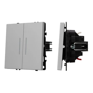 Фото #1 товара Механизм выключателя двухклавишный непроходной LED SWT-NOBE-MK02-SFPL-L-IS (230V, 10A) (Arlight, -)