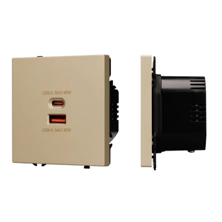 Фото #1 товара Механизм розетки с быстрой USB зарядкой SCT-NOBE-MUAC-SFPL-FC-GD (65W, QC3) (Arlight, -)