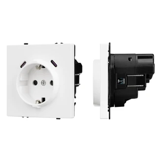 Фото #1 товара Механизм розетки с USB зарядкой SCT-NOBE-MUCC-SFPL-WH (230V, 16A) (Arlight, -)