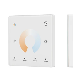 Фото #1 товара INTELLIGENT ARLIGHT Сенсорная панель SMART-RF-801-11-1G-4SC-MIX белый (3V, 2.4G) накладная (IARL, IP20 Пластик, 5 лет)