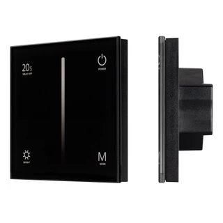 Фото #1 товара Панель SMART-P6-DIM-G-IN Black (12-24V, 4x3A, Sens, 2.4G) (Arlight, IP20 Пластик, 5 лет)