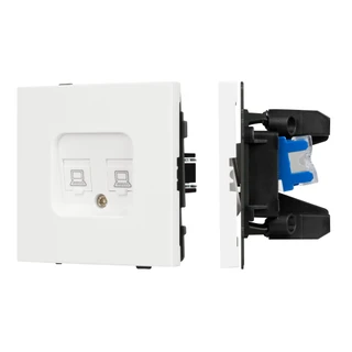 Фото #1 товара Механизм компьютерной розетки двойной SCT-TENDO-MPC2-SFPL-WH (RJ-45, CAT6) (Arlight, -)
