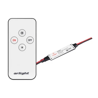 Фото #1 товара Диммер SMART-MINI-DIM-SET (12-24V, 1x4A, ПДУ 4кн, IR) (Arlight, IP20 Пластик, 5 лет)