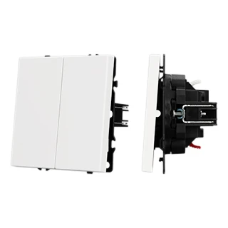 Фото #1 товара ARL NOBE Выключатель звонковый 2 кл софт-тач белый кварц SWT-MKR2-SFPL-WH (250V, 10A) (Arlight, -)