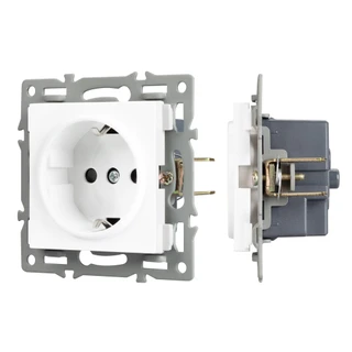Фото #1 товара Механизм электрической розетки SCT-MEU1-PL-WH (250V, 16A) (Arlight, -)