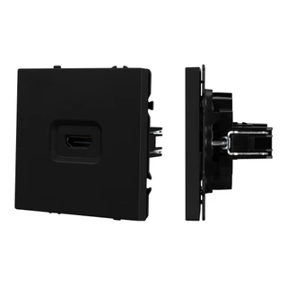Фото #1 товара Механизм HDMI розетки SCT-NOBE-MHD1-SFPL-BK (Arlight, Черный оникс)