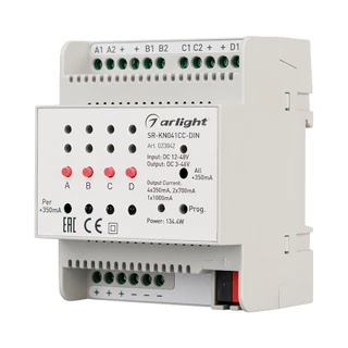 Фото #1 товара Контроллер тока SR-KN041CC-DIN (12-48V, 4x350/700mA) (Arlight, -)