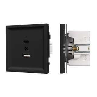 Фото #1 товара Механизм USB розетки SCT-TENDO-MUAC-SFPL-BK (5V, 3A, QC3) (Arlight, -)