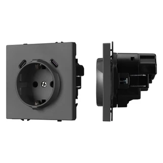 Фото #1 товара Механизм розетки с USB зарядкой SCT-NOBE-MUCC-SFPL-GR (230V, 16A) (Arlight, -)