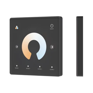Фото #1 товара INTELLIGENT ARLIGHT Сенсорная панель SMART-RF-801-11-1G-4SC-MIX черный (3V, 2.4G) накладная (IARL, IP20 Пластик, 5 лет)