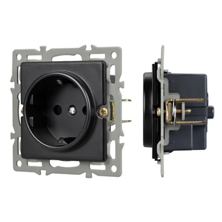 Фото #1 товара Механизм электрической розетки SCT-GP-MEU-PL-BK (250V, 16A) (Arlight, -)