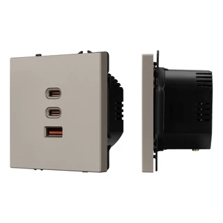 Фото #1 товара Механизм розетки с быстрой USB зарядкой SCT-NOBE-MUACC-SFPL-FC-CA (65W, QC3) (Arlight, -)