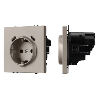 Фото #1 товара Механизм розетки с USB зарядкой SCT-NOBE-MUCC-SFPL-CA (230V, 16A) (Arlight, -)