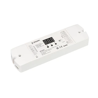 Фото #1 товара INTELLIGENT ARLIGHT Декодер SMART-DMX512-204-62-RGBW-RDM-SUF (12-48V, 4x350-1200mA) (IARL, IP20 Пластик, 5 лет)