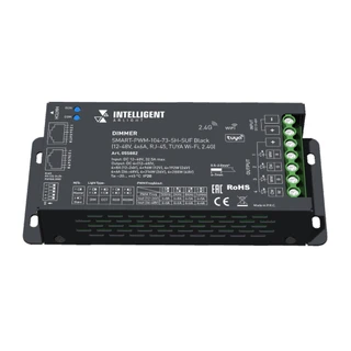 Фото #1 товара INTELLIGENT ARLIGHT Диммер SMART-PWM-104-73-SH-SUF Black (12-48V, 4x6A, RJ-45, TUYA Wi-Fi, 2.4G) (IARL, IP20 Металл, 5 лет)