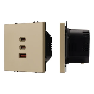 Фото #1 товара Механизм розетки с быстрой USB зарядкой SCT-NOBE-MUACC-SFPL-FC-GD (65W, QC3) (Arlight, -)