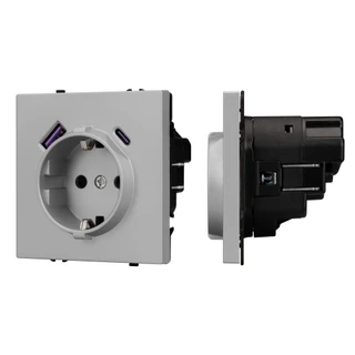 Фото #1 товара Механизм розетки с USB зарядкой SCT-NOBE-MUAC-SFPL-IS (230V, 16A) (Arlight, -)