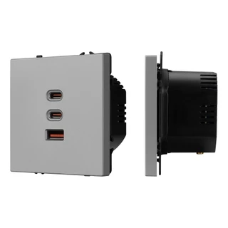 Фото #1 товара Механизм розетки с быстрой USB зарядкой SCT-NOBE-MUACC-SFPL-FC-IS (65W, QC3) (Arlight, -)
