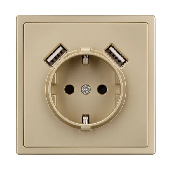 Механизм розетки с USB зарядкой SCT-NOBE-MUAA-SFPL-GD (230V, 16A) (Arlight, Золотой песок)