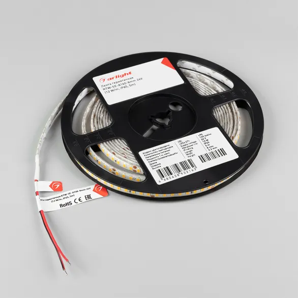 Светодиодная лента герметичная RTW-SE-A160-8mm 24V Day4000 (12 W/m, IP65, 5m) (Arlight, 12 Вт/м, IP65)