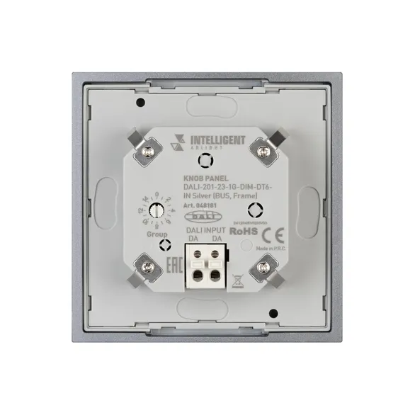INTELLIGENT ARLIGHT Кнопочная панель DALI-201-23-1G-DIM-DT6-IN Silver (BUS, Frame) (IARL, IP20 Металл, 3 года)