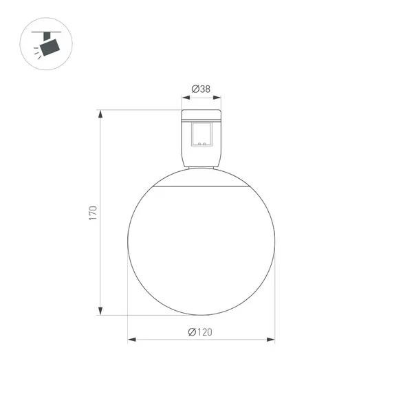 Светильник ART-APRIORI-SFERO-R120-5W Warm3000 (GD, 350 deg, 48V) (Arlight, IP20 Металл, 3 года)