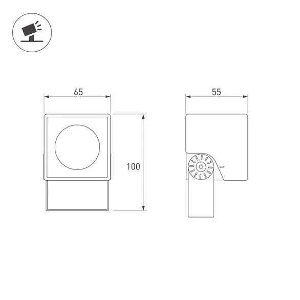 Светильник ALT-BLOCK-S65x65-5W Warm3000 (GR, 60 deg, 230V) (Arlight, IP66 Металл, 3 года)