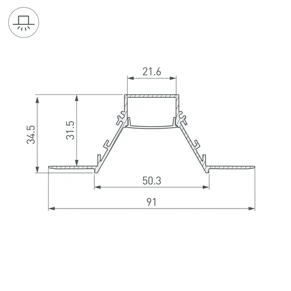 Профиль COMFORT21-V-FANTOM-2000 BLACK (Arlight, Алюминий)