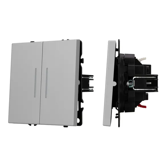 Механизм выключателя двухклавишный непроходной LED SWT-NOBE-MK02-SFPL-L-IS (230V, 10A) (Arlight, -)