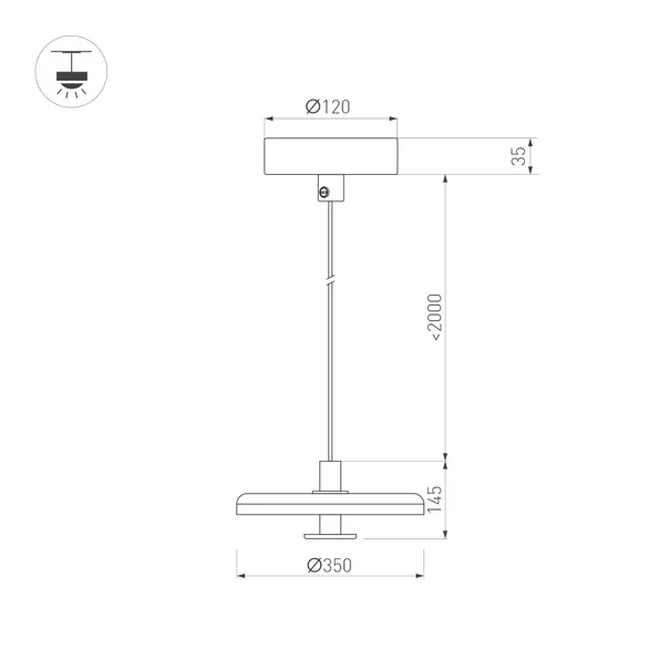 Светильник SP-KOTARO-R350-12W Warm2700 (BG-BG, 36 deg, 230V, TRIAC) (Arlight, IP20)