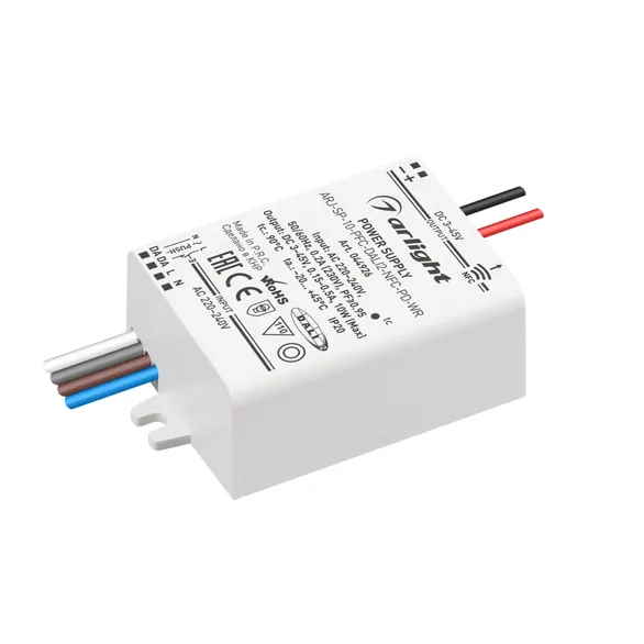Блок питания ARJ-SP-10-PFC-DALI2-NFC-PD-WR (10W, 3-45V, 0.15-0.5A) (Arlight, IP20 Пластик, 5 лет)