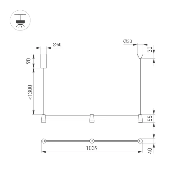 Светильник SP-ELIZEO-S1000-16W Warm3000 (BK, 35 deg, 230V) (Arlight, IP20 Металл, 3 года)