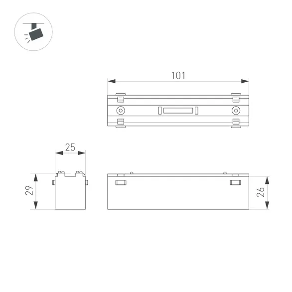 Светильник MAG-VIBE-LASER-L101-6W Day4000 (WH, 24 deg, 48V) (Arlight, IP20 Металл, 5 лет)