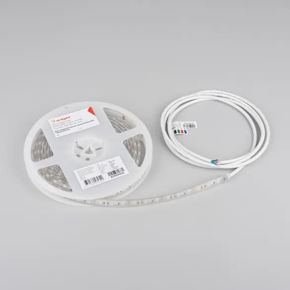 Светодиодная лента герметичная RTW-PU-B60-12.5mm 12V RGB (14.4 W/m, IP68, Wire 2m, 5m) (Arlight, -)