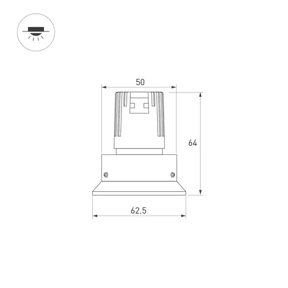 Светильник безрамочный DL-ROTARA-R63-6W Day4000 (Черный RAL9005, 15 deg, 230V) (Arlight, IP20 Металл, 5 лет)
