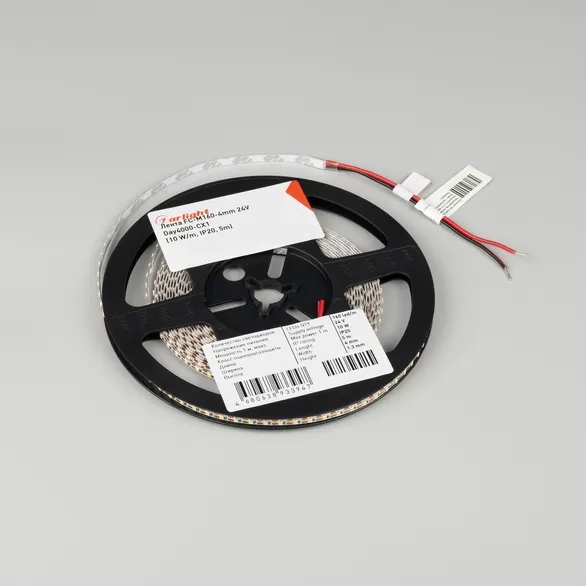 Светодиодная лента FC-M160-4mm 24V Day4000-CX1 (10 W/m, IP20, 5m) (Arlight, резка 1 светодиод)