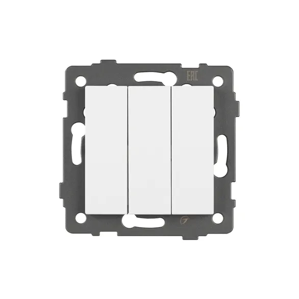 Механизм выключателя трехклавишный непроходной SWT-MK03-PL-WH-V (250V, 10A) (Arlight, -)