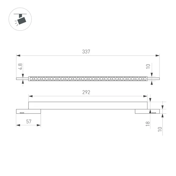 Светильник MAG-MICROCOSM-LASER-L300-15W Warm3000 (BK, 30 deg, 24V) (Arlight, IP20 Металл, 3 года)