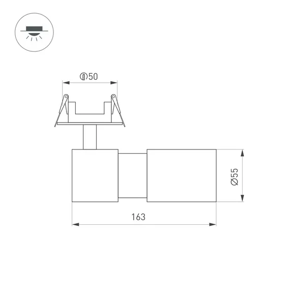 Светильник LGD-ARTEMIS-BUILT-FLAP-R55-12W Day4000 (BK, 8-80 deg, 230V) (Arlight, IP20 Металл, 5 лет)