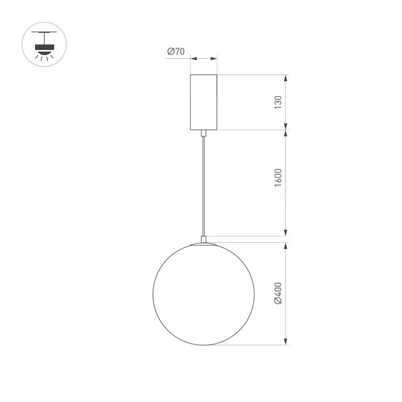 Светильник SP-SILKA-HANG-R400-12W Warm2700 (WH, 330 deg, 230V) (Arlight, IP20, Натуральный шелк, 3 года)