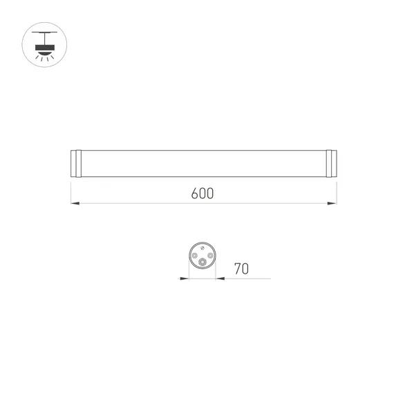 Светильник ALT-TUBU-L600-18W Day5000 (WH, 140x110 deg, 230V) (Arlight, IP66 Пластик, 5 лет)