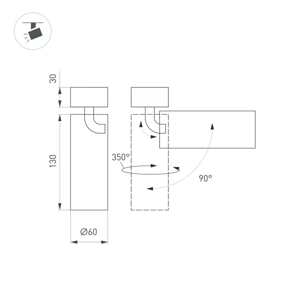 Светильник SP-GABI-SURFACE-FLAP-R60-12W Day4000 (WH, 60 deg, 230V) (Arlight, IP40 Металл, 5 лет)