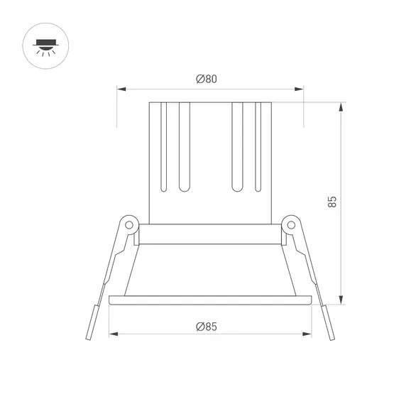 Светильник MS-FLOW-BUILT-R85-12W Day4000 (WH, 55 deg, 230V) (Arlight, IP20 Металл, 5 лет)