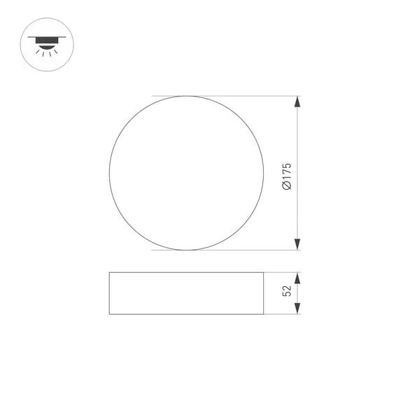 Светильник SP-RONDO-R175-16W Day4000 (BK, 120 deg, 230V) (Arlight, IP40 Металл, 3 года)