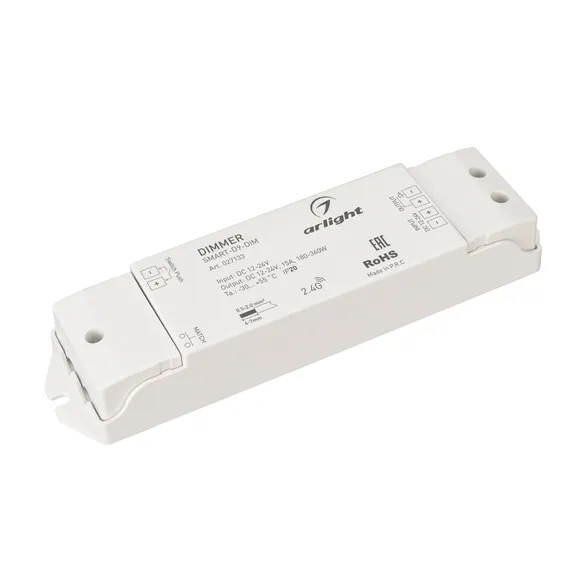 Диммер SMART-D9-DIM (12-24V, 1x15A, 2.4G) (Arlight, IP20 Пластик, 5 лет)