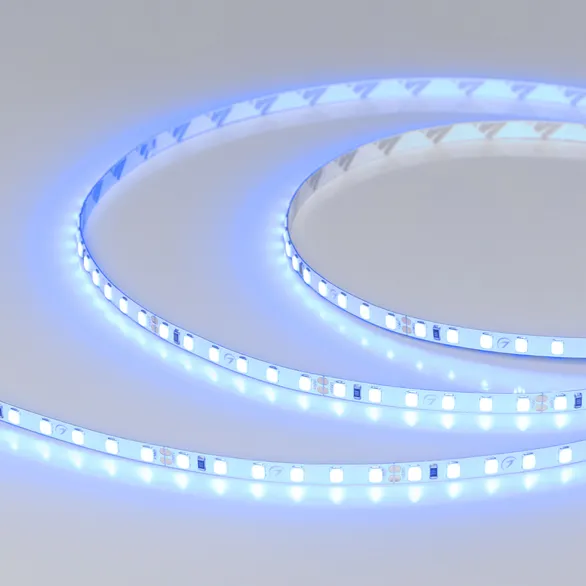Светодиодная лента RT-A120-5mm 24V Blue (9.6 W/m, IP20, 2835, 5m) (Arlight, 9.6 Вт/м, IP20)