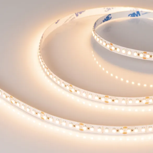 Светодиодная лента RT-A180-8mm 24V Warm3000 (14.4 W/m, IP20, 3528, 5m) (Arlight, Открытый)