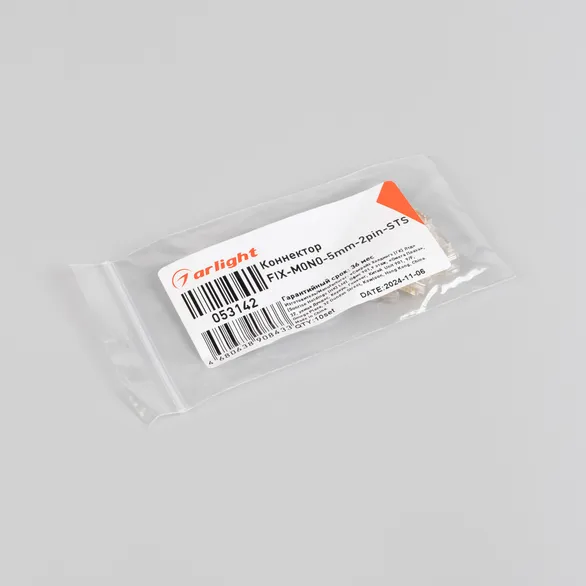 Коннектор FIX-MONO-5mm-2pin-STS  (Arlight, Прозрачный)