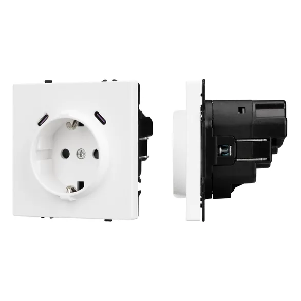 Механизм розетки с USB зарядкой SCT-NOBE-MUCC-SFPL-WH (230V, 16A) (Arlight, -)