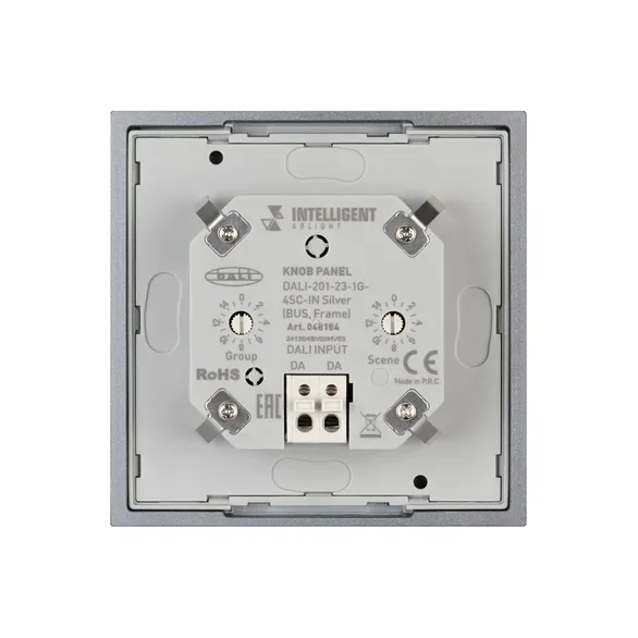 INTELLIGENT ARLIGHT Кнопочная панель DALI-201-23-1G-4SC-IN Silver (BUS, Frame) (IARL, IP20 Металл, 3 года)